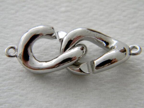 Neumann interlocking clasp 19x14mm, rhodium plated - Bohemia Design