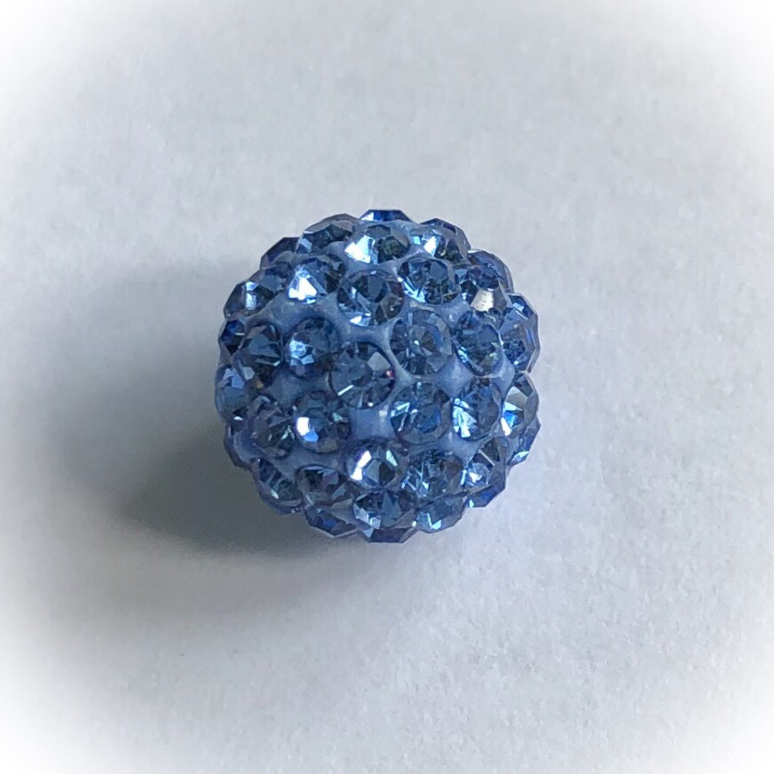 Pave bead 10mm, Blue - Bohemia Design